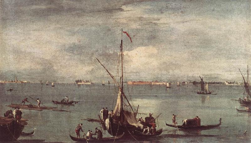 GUARDI, Francesco The Lagoon with Boats, Gondolas, and Rafts kug China oil painting art